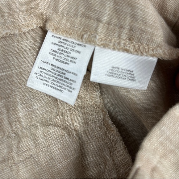 Womens Tailored 100% Linen Bermuda Trouser Shorts Natural Size 10 Jones New York - Picture 10 of 13